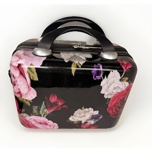 TriForce Firenze Versailles Floral Hardside Makeup Train Case No Strap
